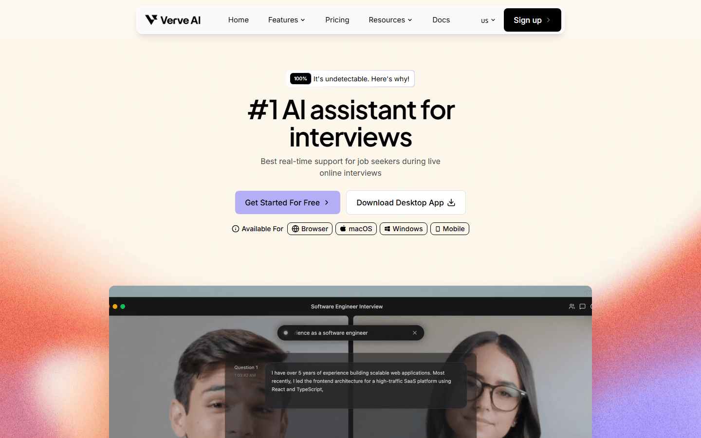 Verve AI screenshot